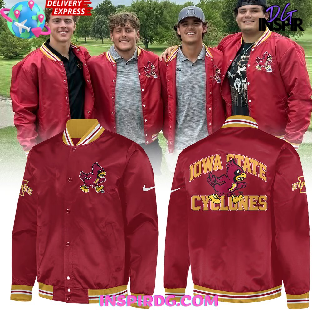 LA LOVING Large Nylon Iown State Cyclones Red Windbreaker Coaches Jacket cheapest Henley