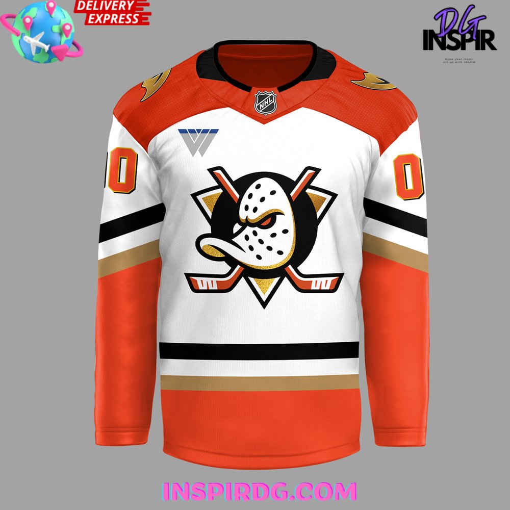 Limited Edition Anaheim Ducks Orange Country Custom Hockey Jersey InspirDG