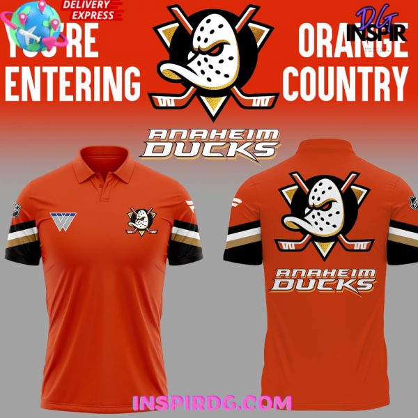 Limited Edition Anaheim Ducks Orange Country Polo Shirt 2024