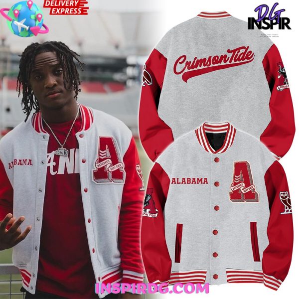 OVO x NCAA Alabama Crimson Varsity Jacket InspirDG