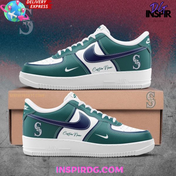 Seattle Mariners Custom Name Nike Air Force 1 Shoes