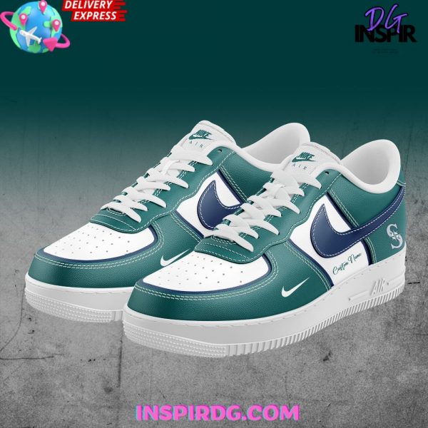 Seattle Mariners Custom Name Nike Air Force 1 Shoes