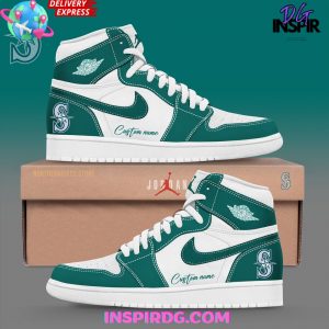 Seattle Mariners Custom Name Nike Air Jordan 1 Shoes