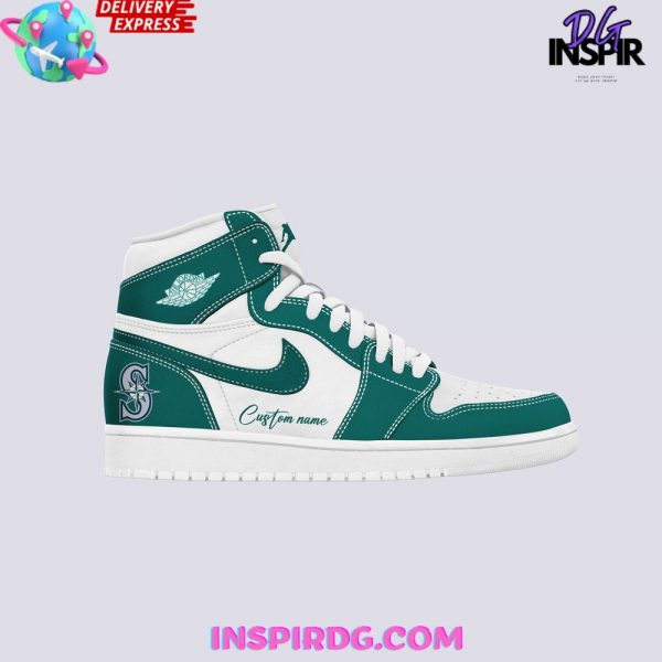 Seattle Mariners Custom Name Nike Air Jordan 1 Shoes