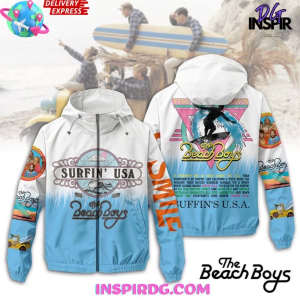 Beach Boy Surfin USA Windbreaker Outdoor Zipper Hoodie