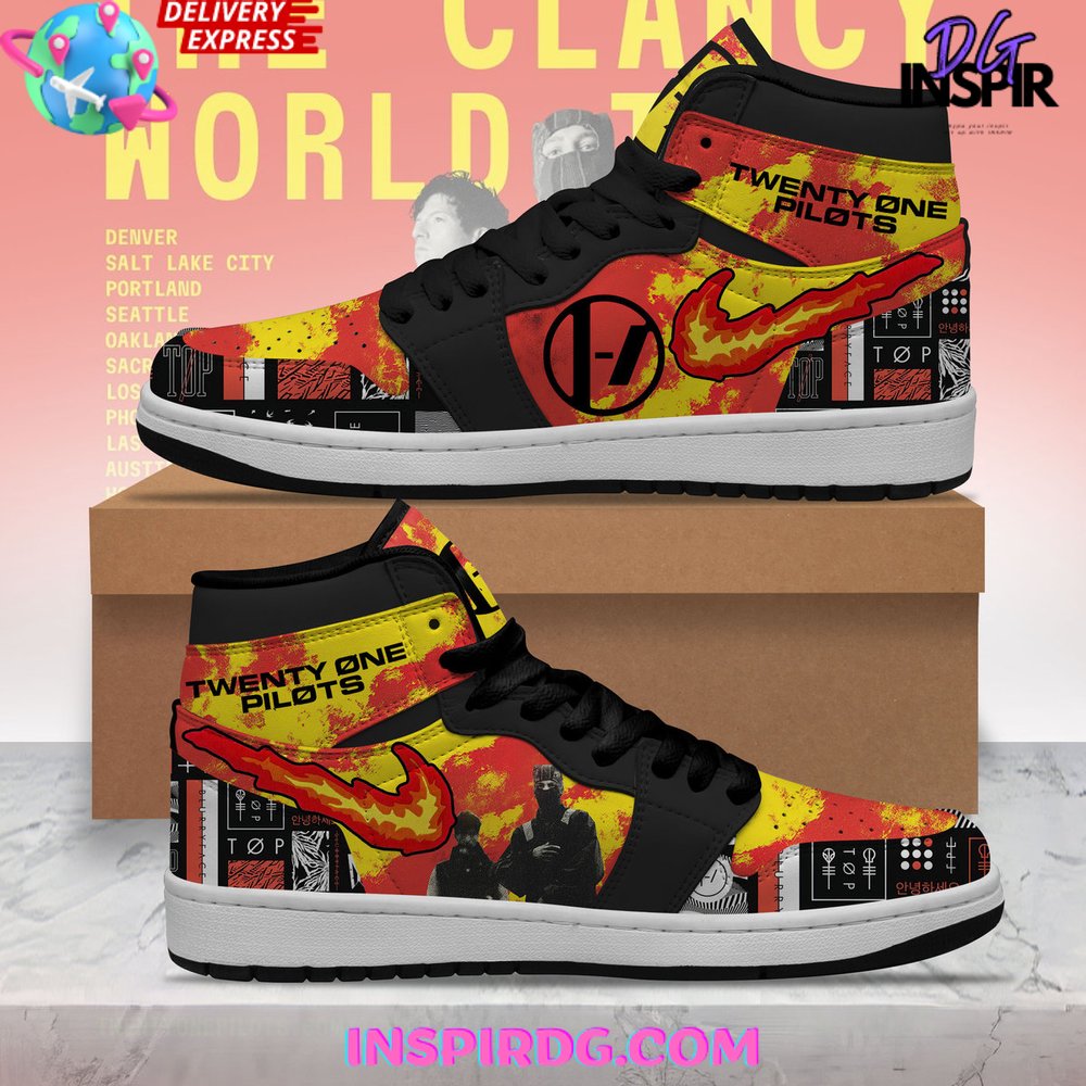 Twenty One Pilots On Fire Blurryface Air Jordan 1 InspirDG