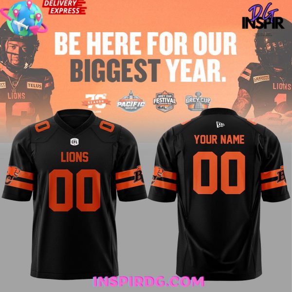 BC Lions Custom Name CFL Jersey 2024