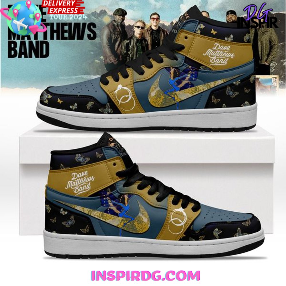 Dave Matthews Band Golden Blue Nike Air Jordan 1 InspirDG