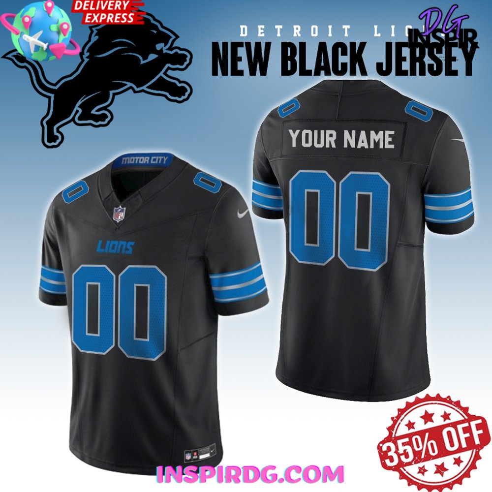 Black detroit lions shirt online