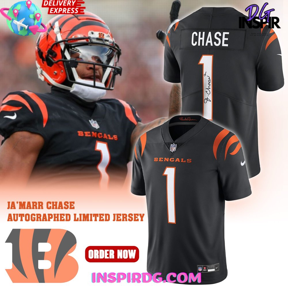 Ja Marr Chase Cincinnati Bengals Autographed Football Jersey InspirDG