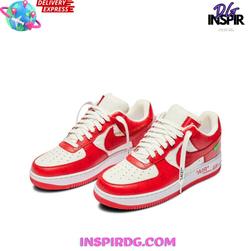 Nike x Louis Vuittion Air Force 1 Red Monogram Nike x Louis Vuittion Air Force 1 Red Monogram