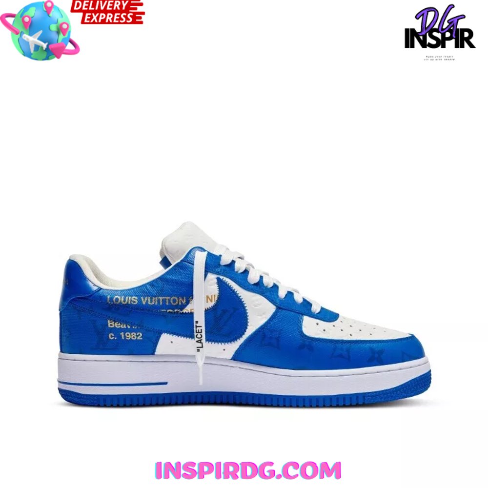 Nike x Louis Vuitton Air Force 1 Blue Monogram InspirDG