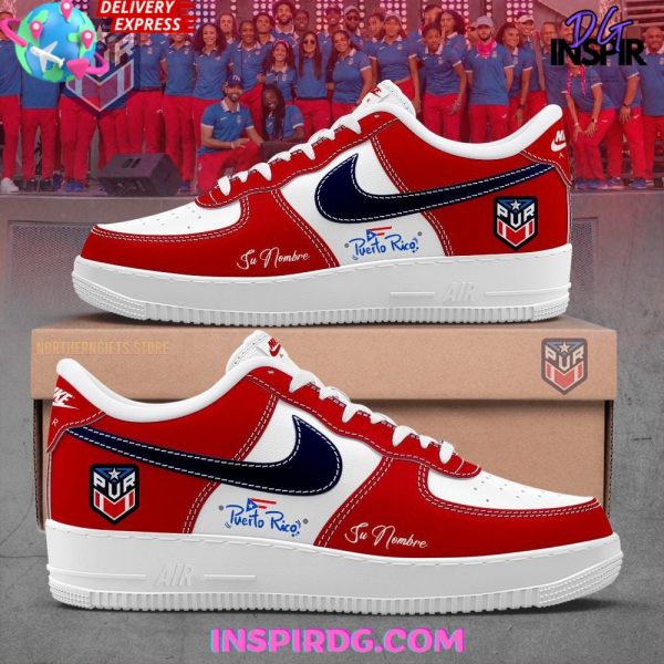 Puerto Rico Basketball Nike Air Force 1 Sneaker – Red