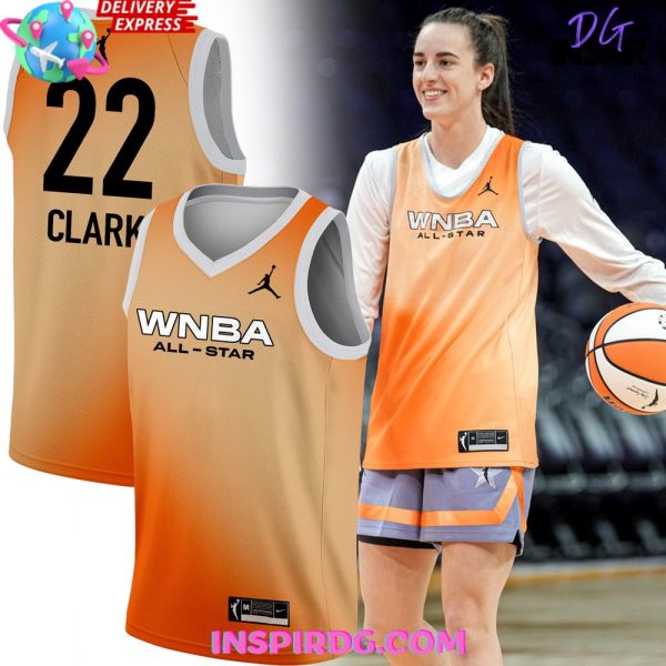 WNBA All-Star 2024 Caitlin Clark Orange Basketball Jersey