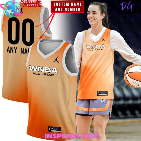 WNBA All-Star 2024 Caitlin Clark Orange Basketball Jersey