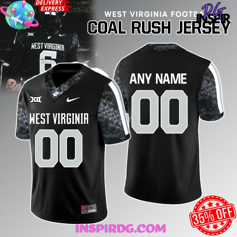 West Virginia Mountaineers 2024 Coal Rush Football Jersey