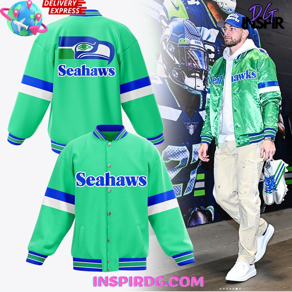 NFL Seattle Seahawks Green Bomber Jacket - InspirDG