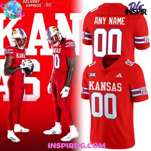 Royal Kansas Jayhawks Adidas Red Football Jersey