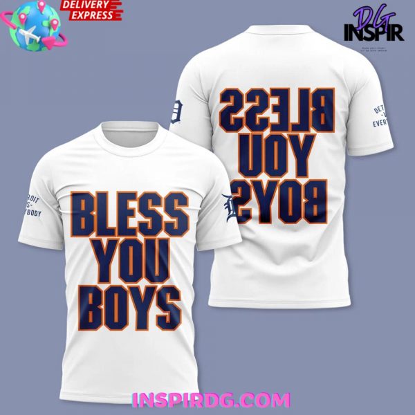 Detroit Tigers Bless You Boys White T-Shirt