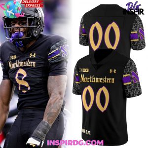 Northwestern Wildcats Black Gothic Football Jersey