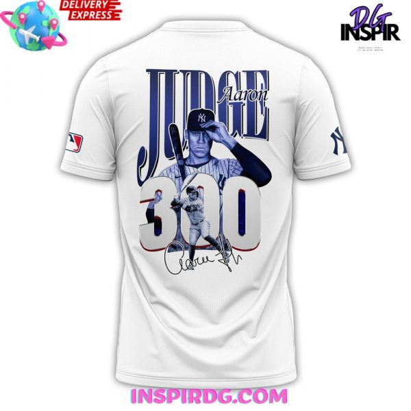 Aaron Judge Signature No 300 for No 99 White T-Shirt