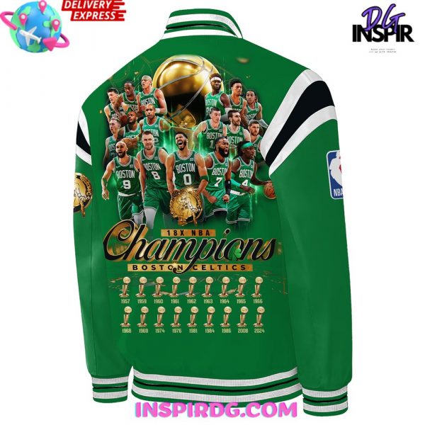 Boston Celtics 18-Time NBA Finals Champions Baseball Jacket