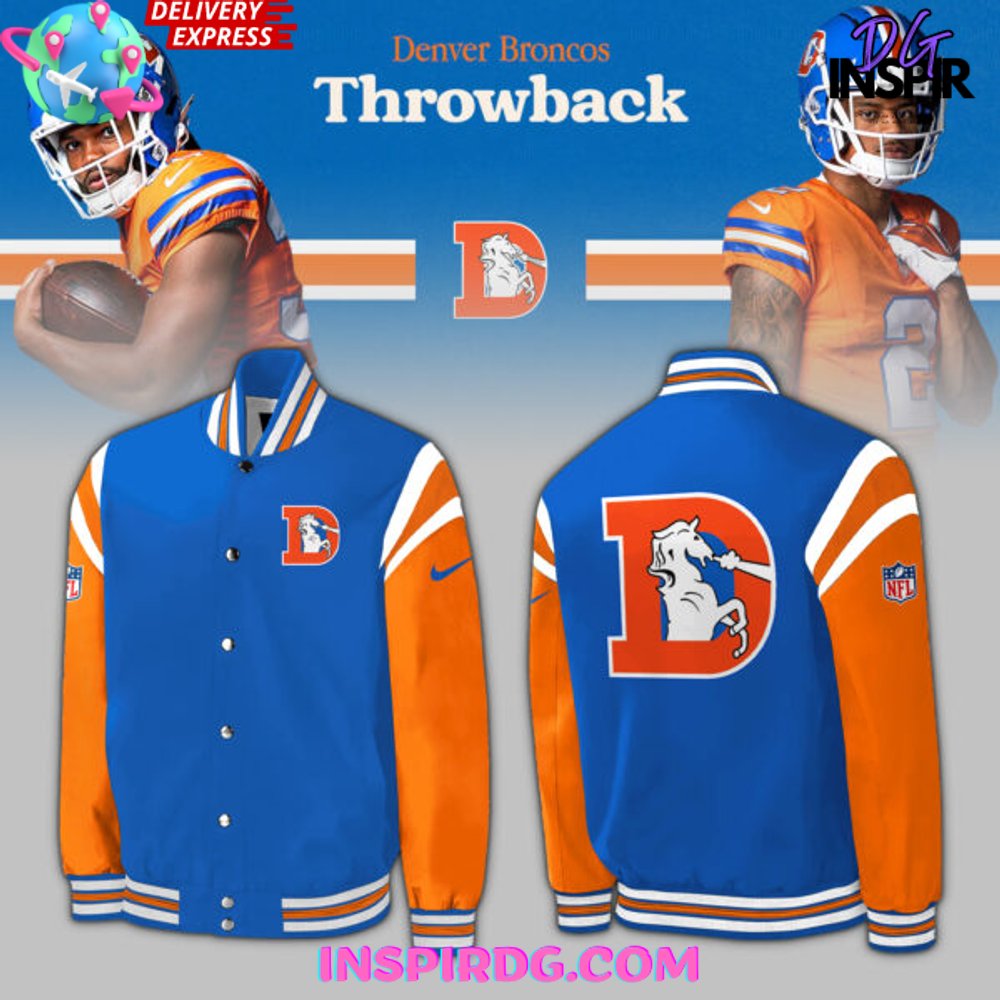 NFL high quality Denver Broncos bomber style snap front jacket. NWT. Size XL