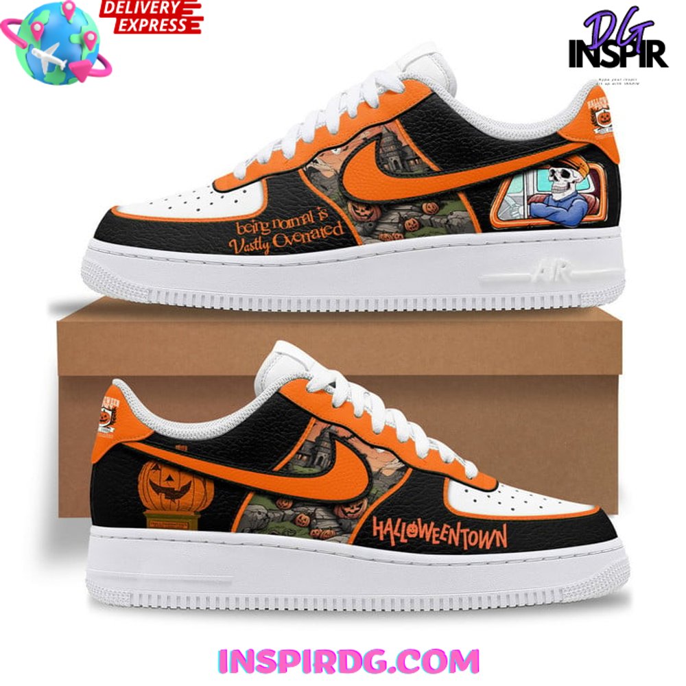 Orange black and white air force 1 best sale