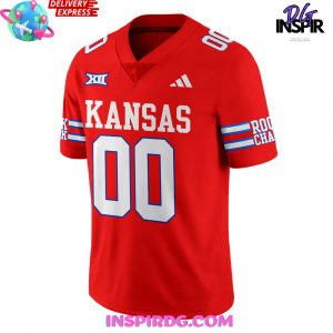 Royal Kansas Jayhawks Adidas Red Football Jersey