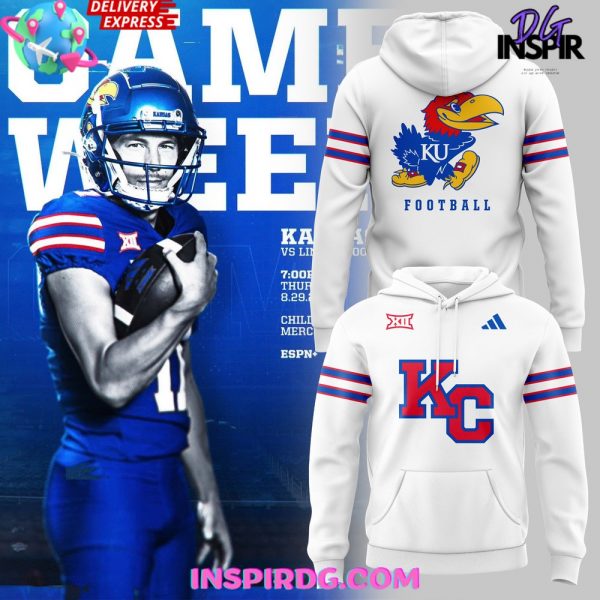 Kansas Jayhawks Football KC 2024 White Hoodie