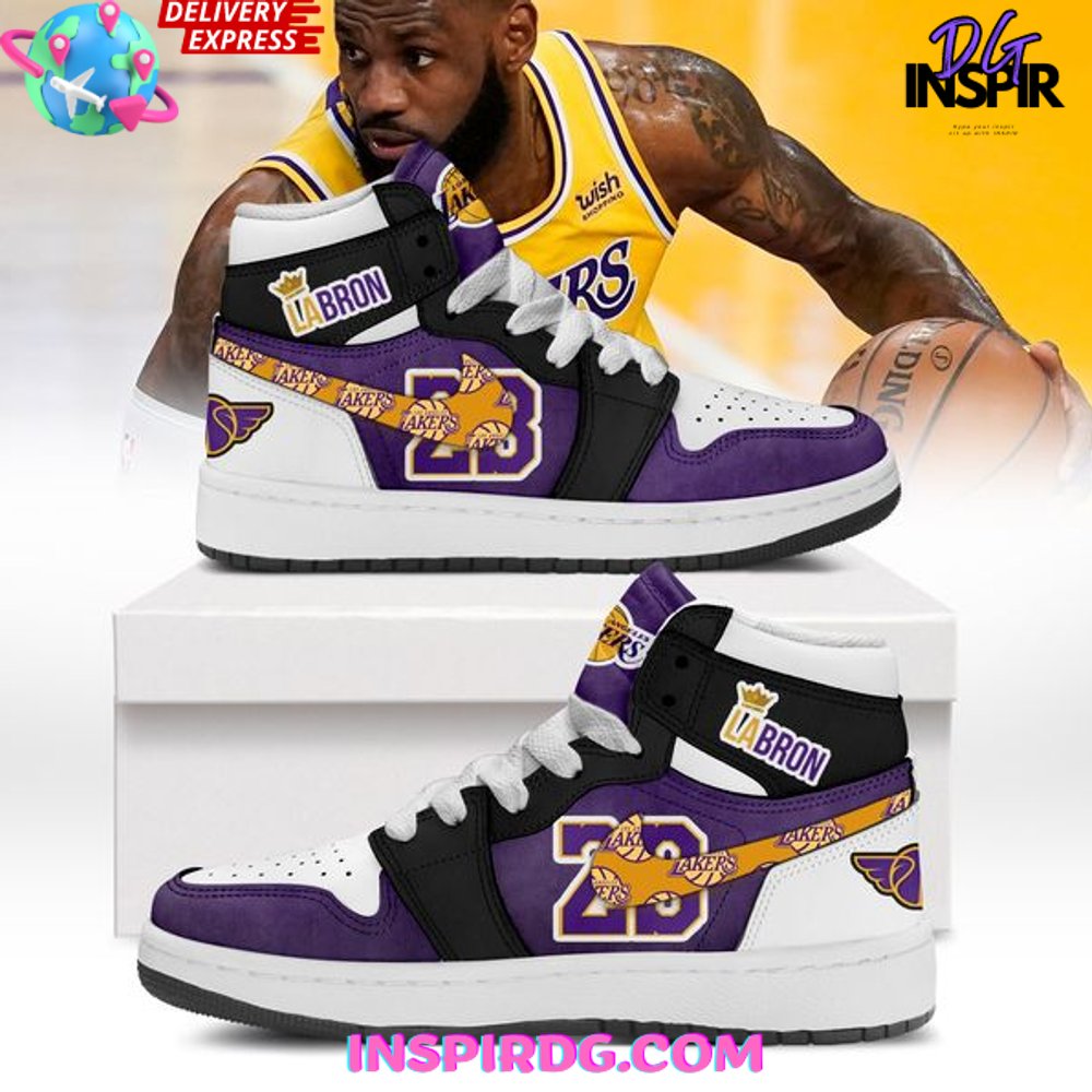 LeBron James Los Angeles Lakers Nike Air Jordan 1 InspirDG