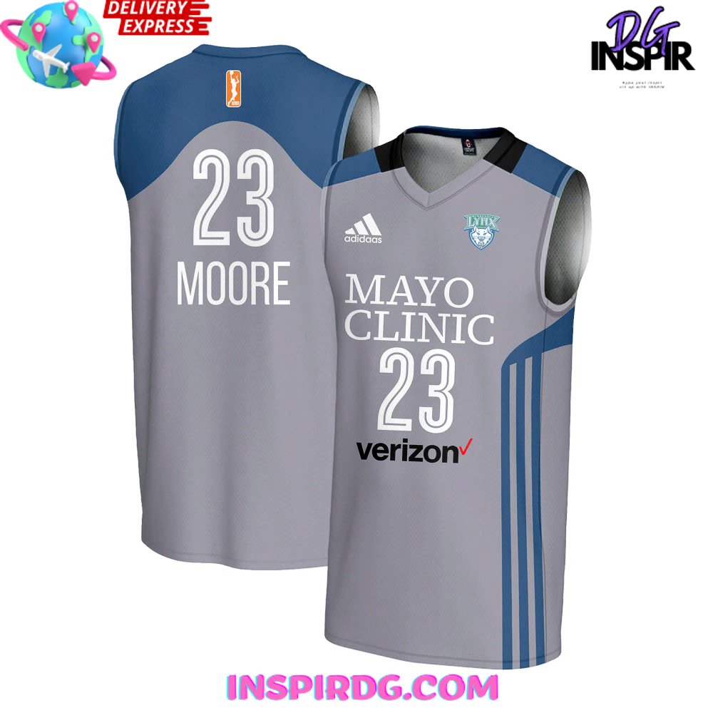 Minnesota Lynx Maya Moore 2024 Grey Basketball Jersey - InspirDG