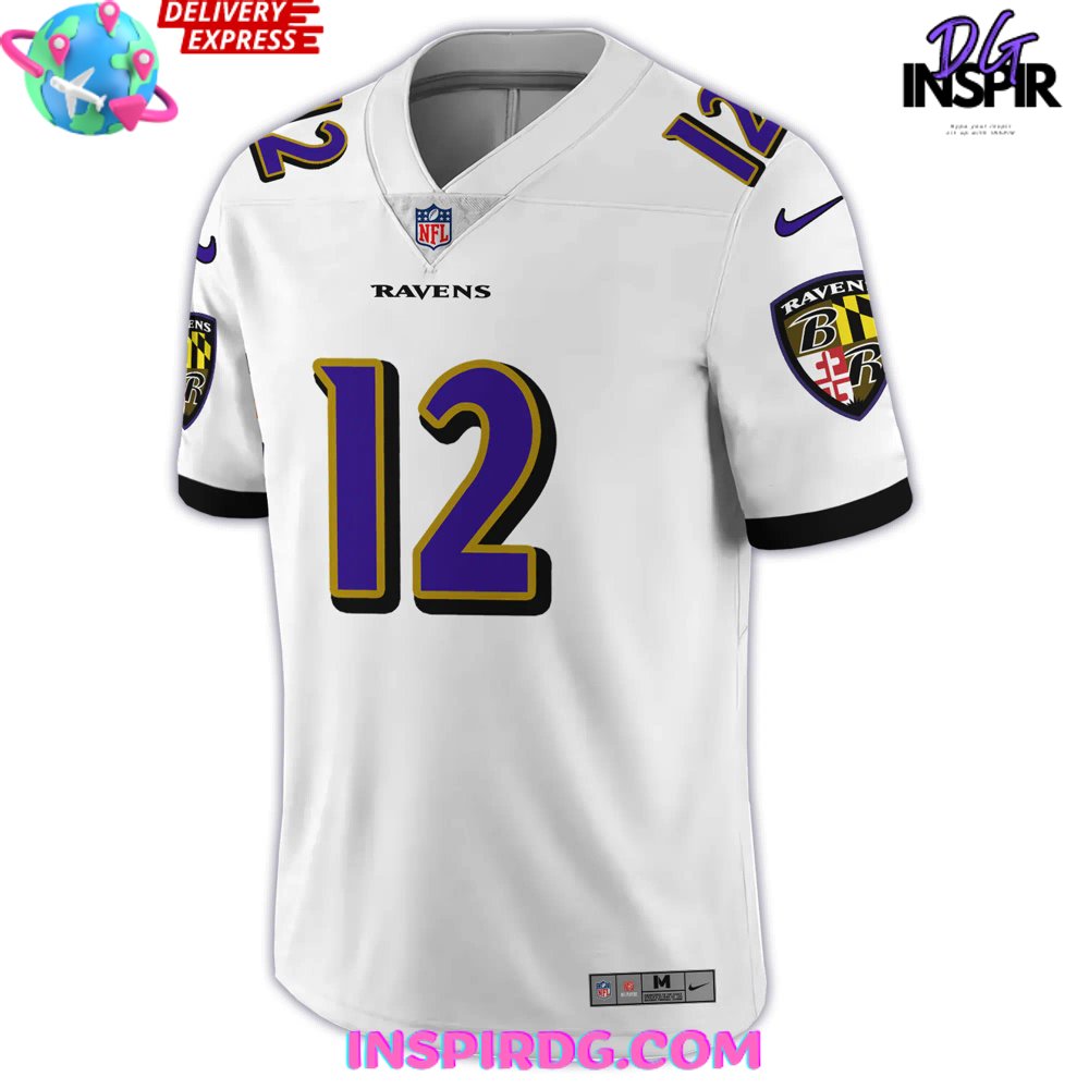 NFL Baltimore Ravens Jacoby Jones 2024 White Football Jersey InspirDG