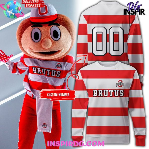 Ohio State Football Brutus Striped Sweatshirt