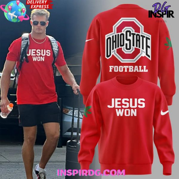 Ohio State Football Follow Jesus 2024 Red Sweatshirt