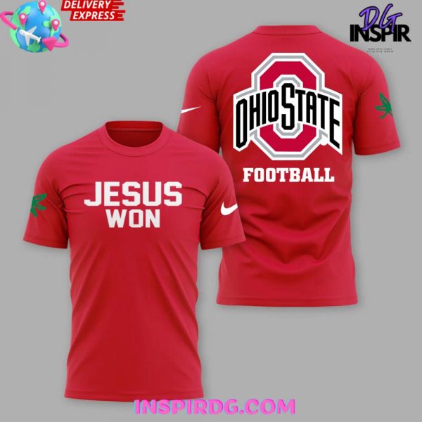 Ohio State Football Follow Jesus 2024 Red T-Shirt