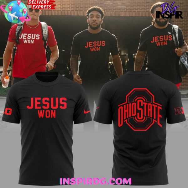 Ohio State Football Jesus Won 2024 Black T-Shirt