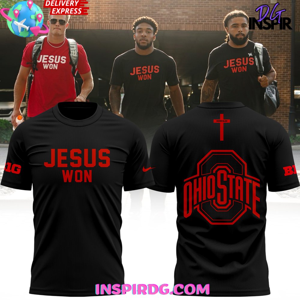 Ohio State Football Jesus Won Victory 2024 T-Shirt - InspirDG