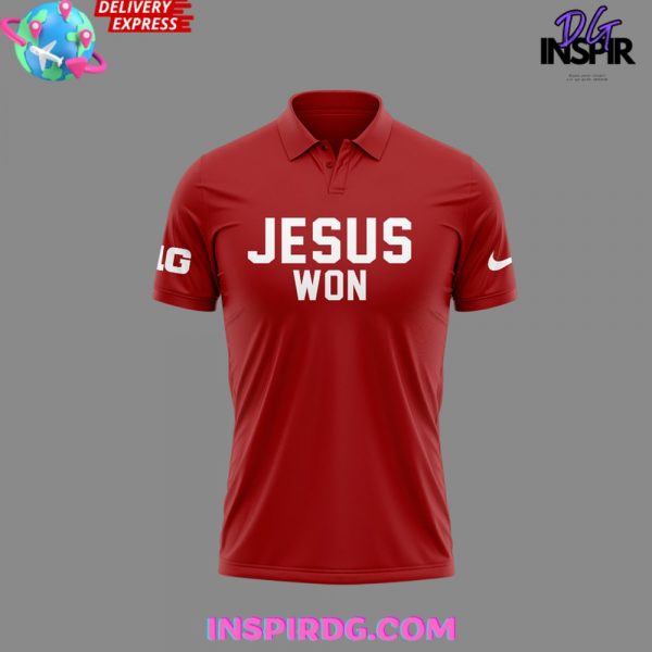 Ohio State Football Jesus Won 2024 Red Polo