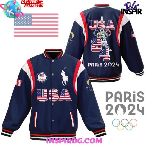 Olympic Paris 2024 USA Nation Baseball Jacket