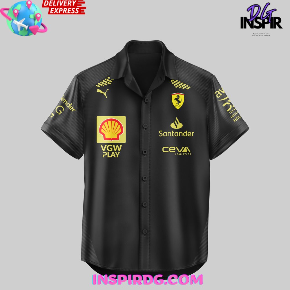 Scuderia Ferrari Italian GP 2024 Black Hawaiian Shirt InspirDG