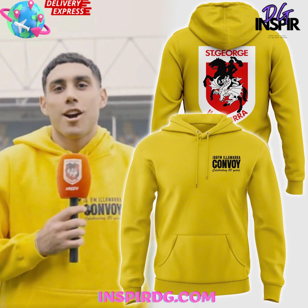 New St George Illawarra Dragons Convoy 2024 Yellow Hoodie