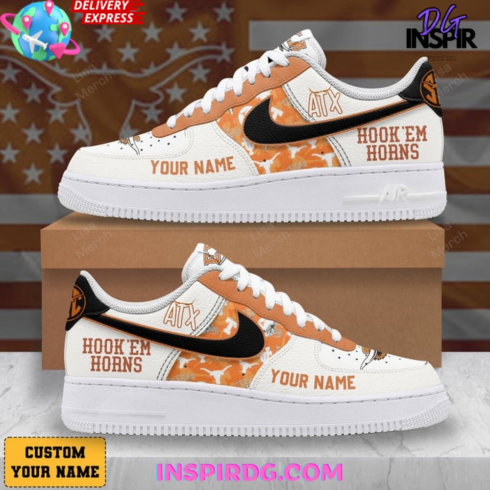 Texas Longhorns Hook Em Horns Custom Nike Air Force 1 InspirDG