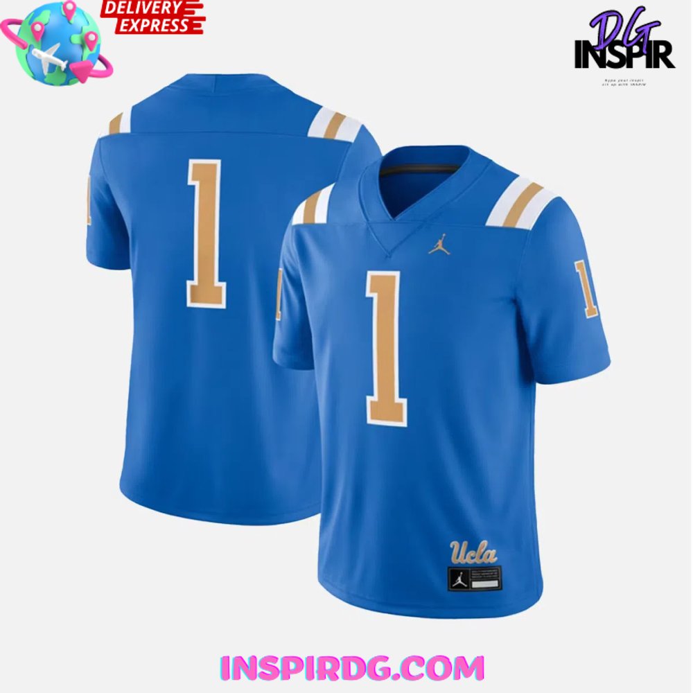 UCLA Bruins Jumpman Blue Football Jersey InspirDG