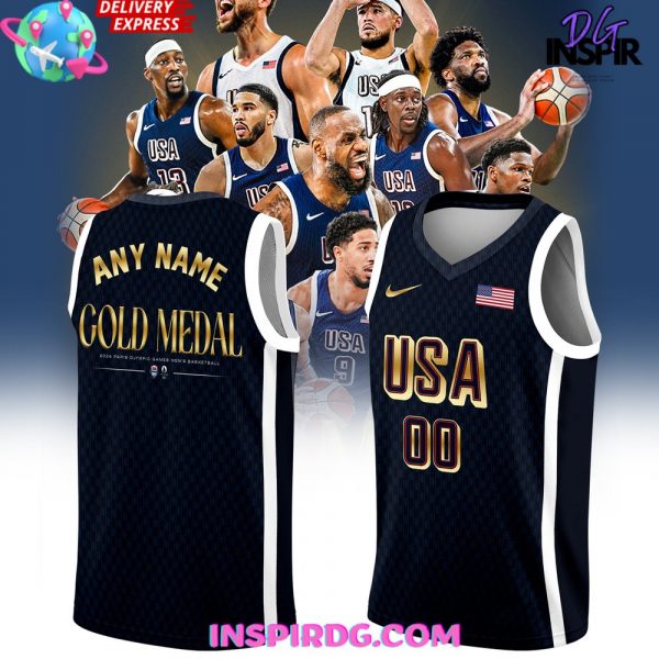 USA Team Basketball Gold Medal 2024 Paris Olympic Games Jersey InspirDG