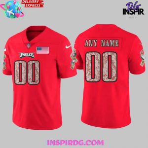 NFL Philadelphia Eagles Camouflage Red Football Jersey InspirDG