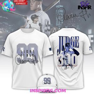 Aaron Judge Signature No 300 for No 99 White T-Shirt