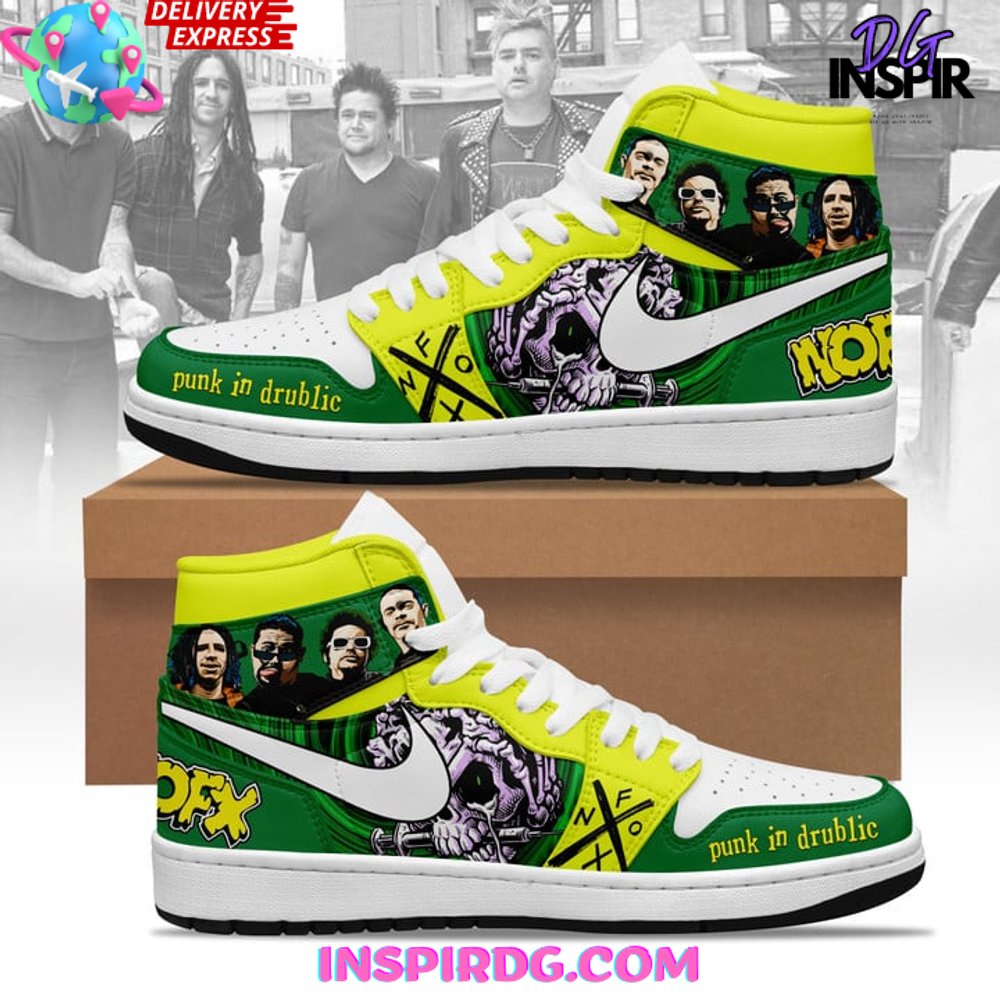 NOFX Punk in Drublic Limited Edition Air Jordan 1 Sneaker NOFX Punk in Drublic Limited Edition Air Jordan 1 Sneaker