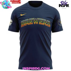 Milwaukee Brewers Hispanic Heritage Month 2024 Navy T-Shirt