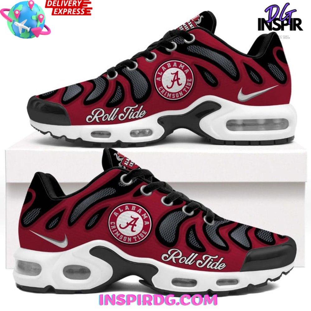 Alabama Crimson Tide Roll Tide Nike Air Max Plus Shoes InspirDG